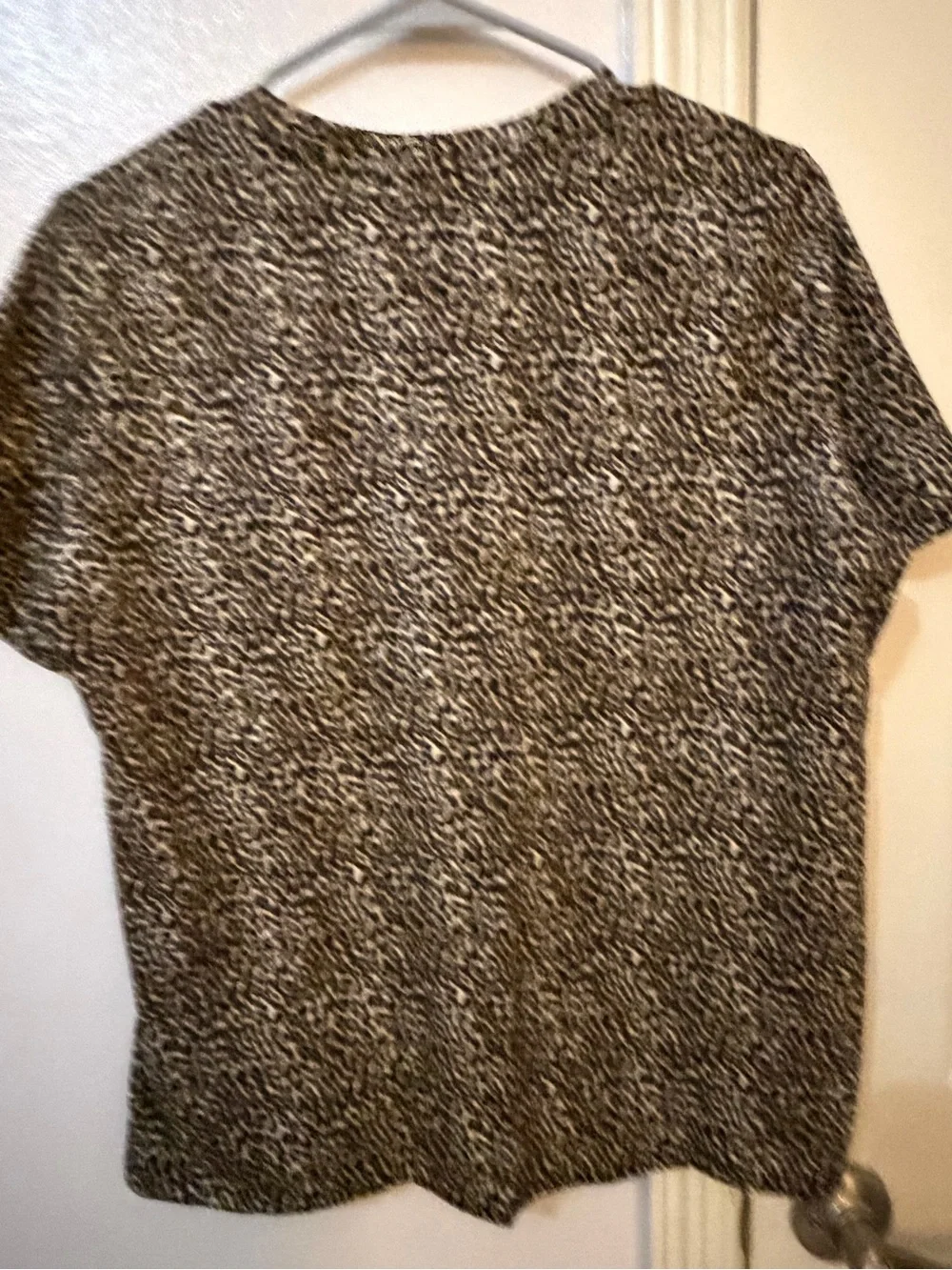 Michael Kors Black and Cream Leopard Print Top
